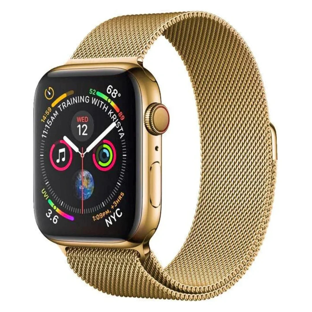 Gold Milanese Magnetic Loop Strap for Apple Watch | Stainless Steel Band | 42mm / 44mm / 45mm