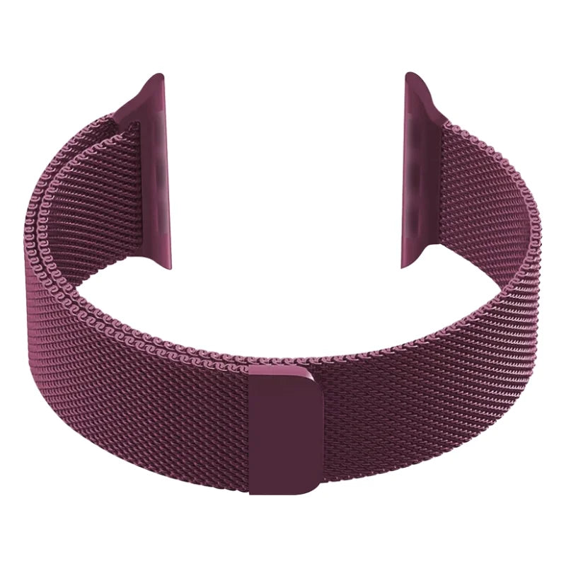 Plum Milanese Magnetic Loop Strap for Apple Watch | Stainless Steel Band | 42mm / 44mm / 45mm