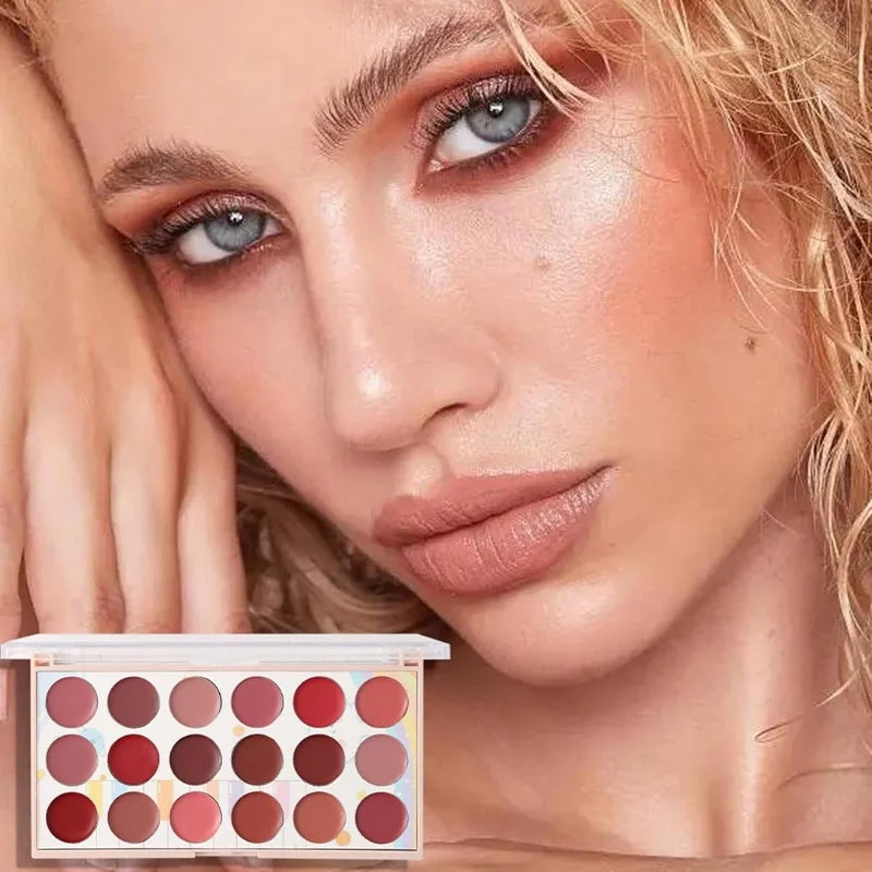 Moccallure Professional 18-Colors Lipstick Kit | Long-Lasting, Hydrating & Compact Makeup Palette