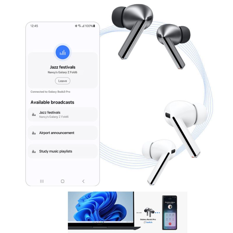 Buds 3 Pro-Style | WHITE | ANC Wireless Bluetooth Earbuds with Adaptive AI & Immersive Sound
