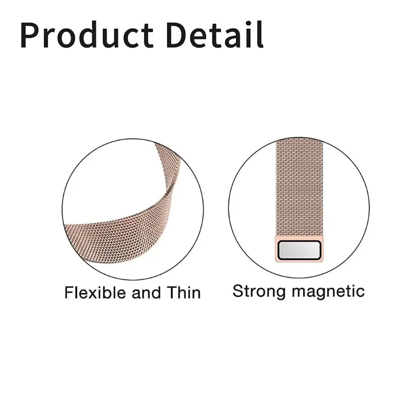 Pale Rose Milanese Magnetic Loop Strap for Apple Watch | Stainless Steel Band  | 42mm / 44mm / 45mm