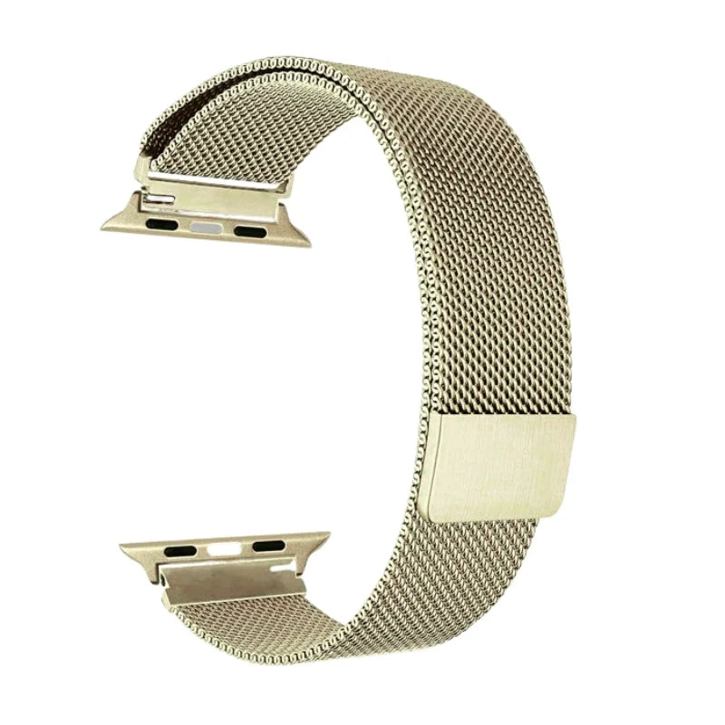 Soft Gold Milanese Magnetic Loop Strap for Apple Watch | Stainless Steel Band  | 42mm / 44mm / 45mm