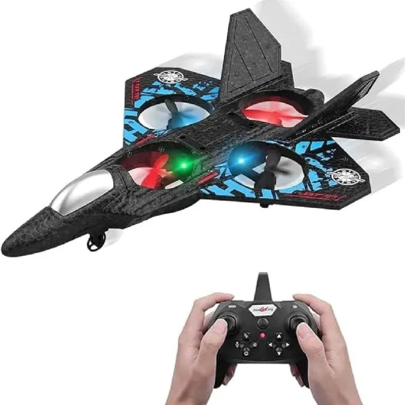 Premium RC Fighter Jet Plane 2.4 | Remote Control Foam Airplane Toy with Lights & 3D Stunt Glider