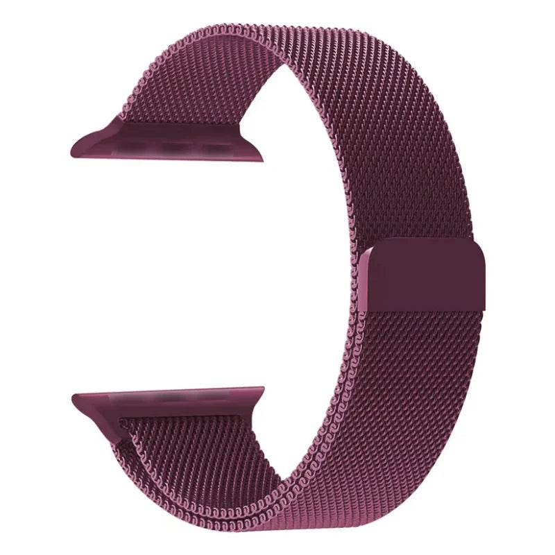 Plum Milanese Magnetic Loop Strap for Apple Watch | Stainless Steel Band  | 42mm / 44mm / 45mm