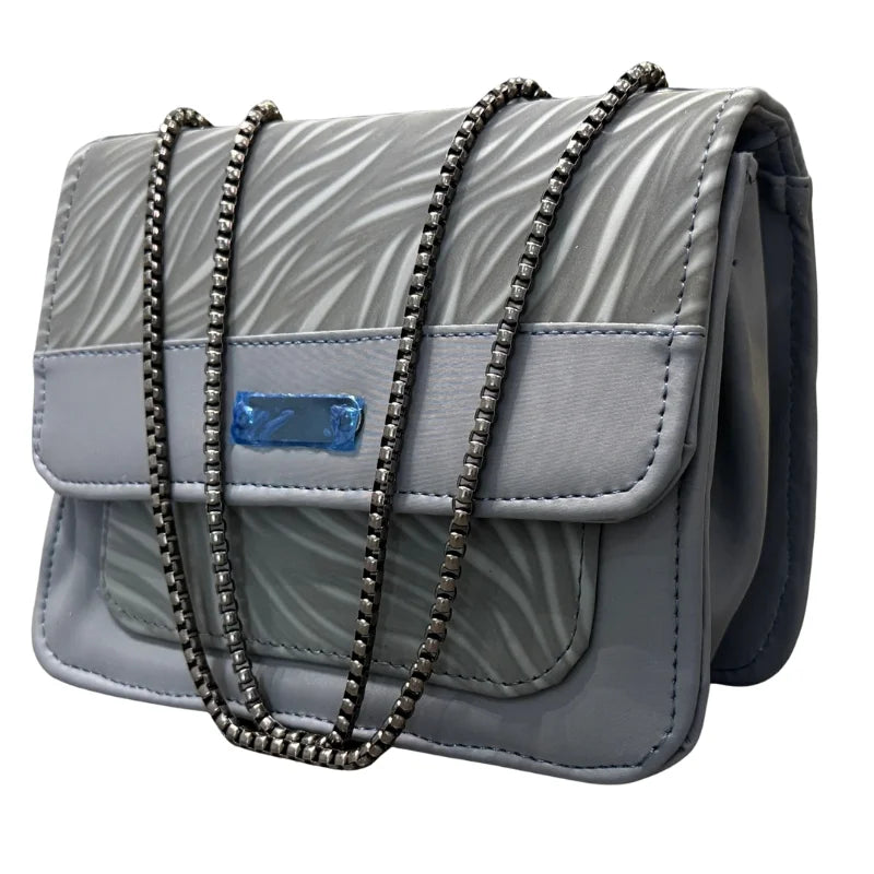 Luxury Women’s Shoulder Bag in Grey Faux Leather for Casual, Work, and Formal Use