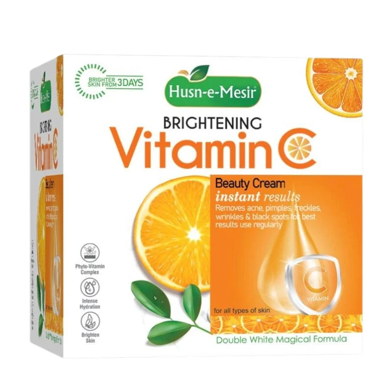 Husn e Mesir Vitamin C Brightening Cream Natural Glow Anti-Blemish Deep Action Formula for Radiant Skin