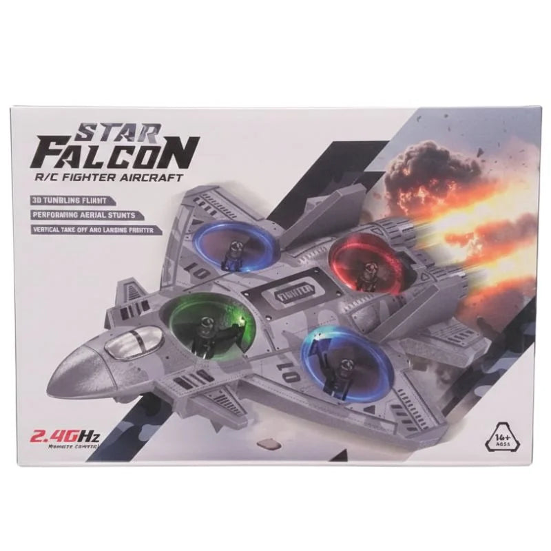 Premium RC Fighter Jet Plane 2.4 | Remote Control Foam Airplane Toy with Lights & 3D Stunt Glider