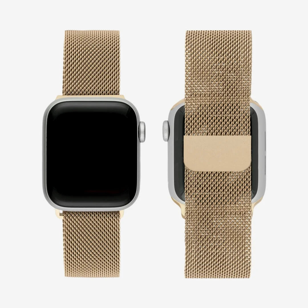 Gold Milanese Magnetic Loop Strap for Apple Watch | Stainless Steel Band  | 42mm / 44mm / 45mm