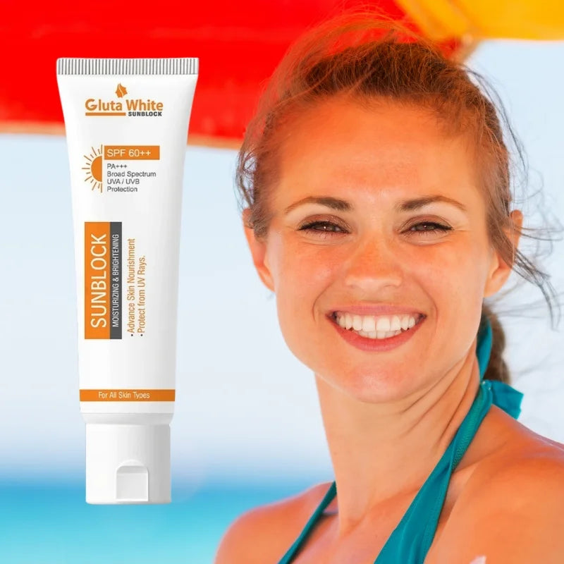 Gluta White SunBlock SPF 60 | Moisturizing & Brightening Sunscreen for All Skin Types