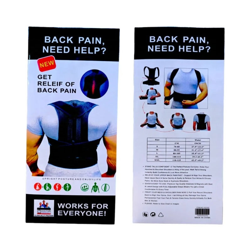 Back Pain Relief Posture Corrector Belt | Adjustable Support for Spine, Shoulder & Lumbar Alignment | XXL