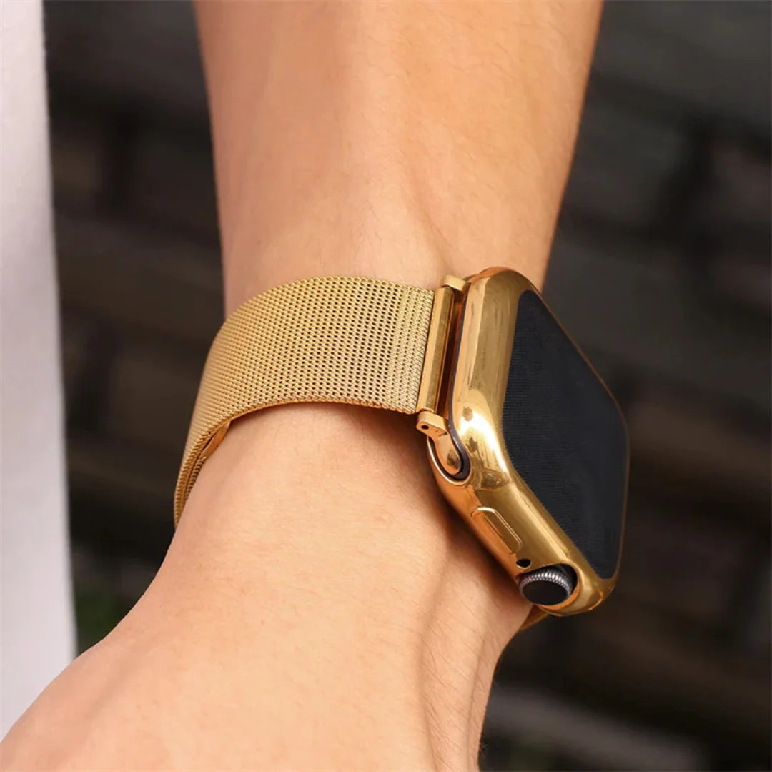 Gold Milanese Magnetic Loop Strap for Apple Watch | Stainless Steel Band  | 42mm / 44mm / 45mm