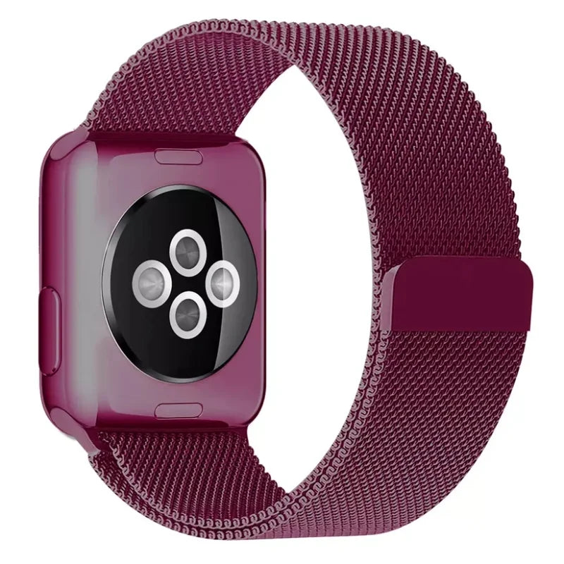Plum Milanese Magnetic Loop Strap for Apple Watch | Stainless Steel Band  | 42mm / 44mm / 45mm
