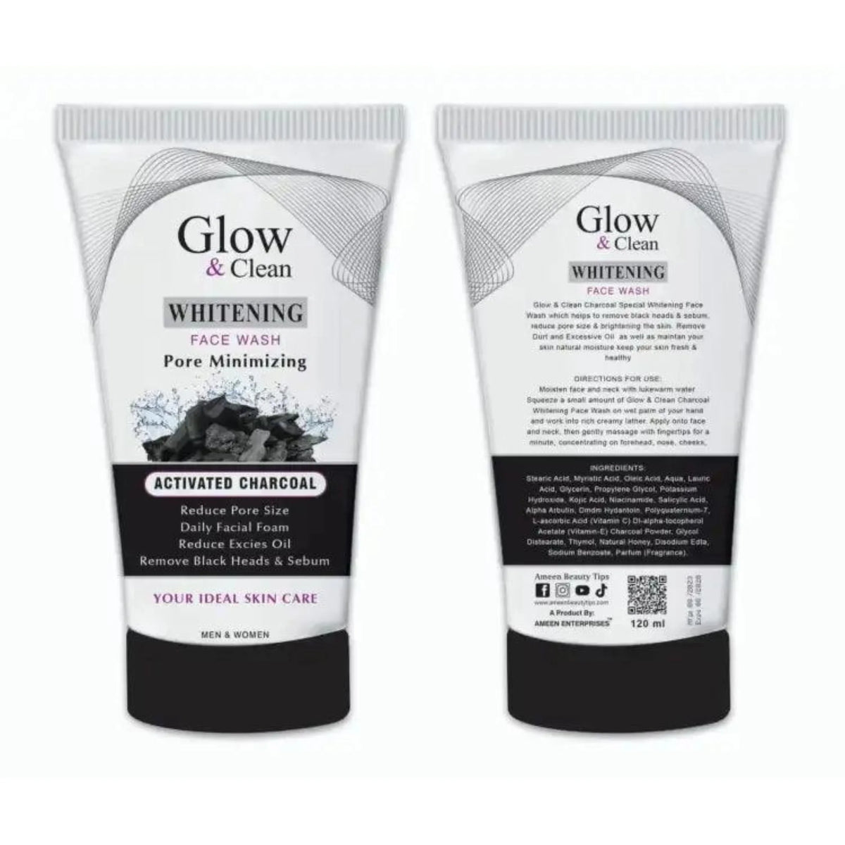 Glow & Clean Charcoal Face Wash | Deep Cleansing Oil Control & Pore Care