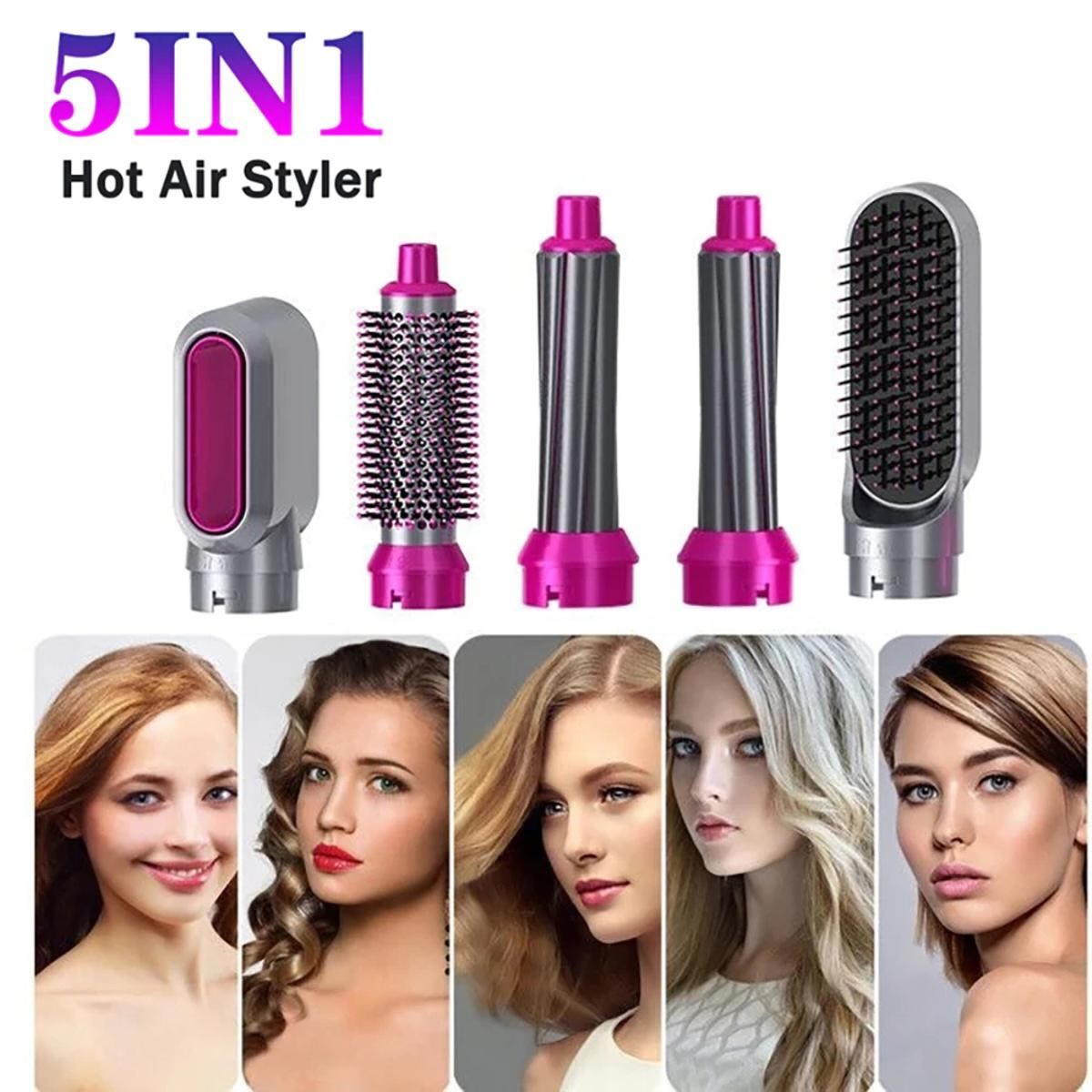 5-in-1 Electric Hair Dryer Brush Kit | Blow Dryer, Straightener, Curler & Volumizer Styling Tool