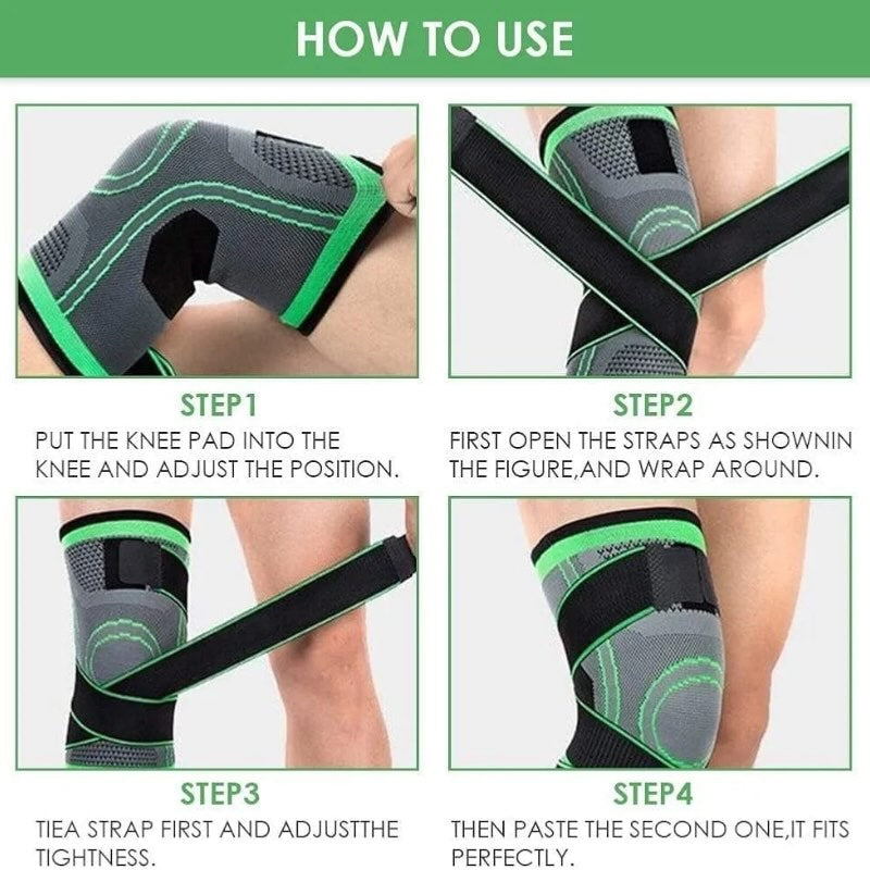 Adjustable 3D Knee Support Band with Patella Gel Pad & Anti-Slip Grip