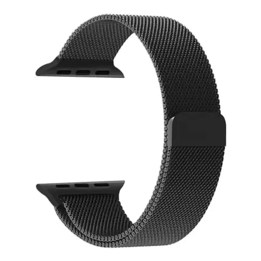 Black Milanese Magnetic Loop Strap for Apple Watch | Stainless Steel Band  | 42mm / 44mm / 45mm