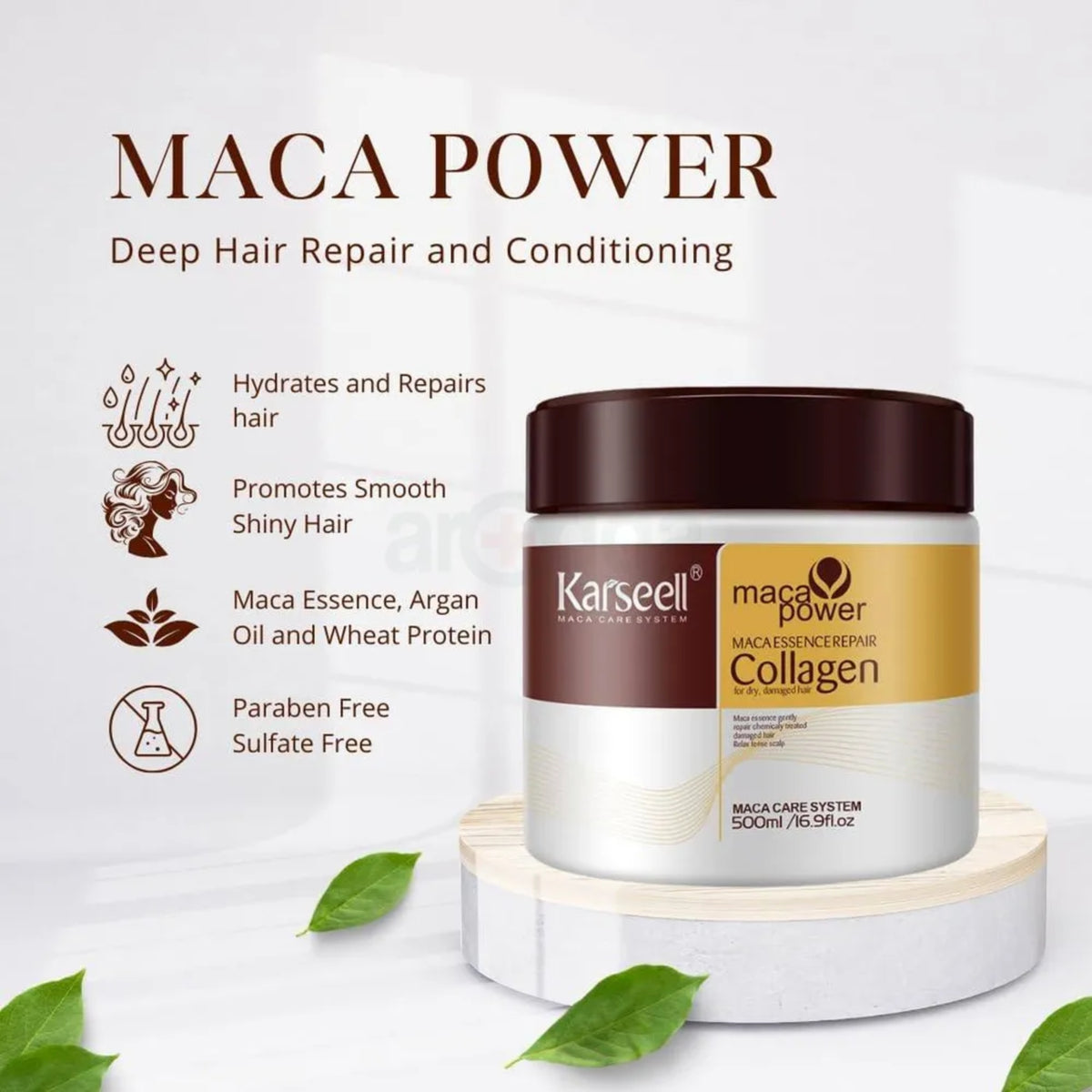Karseell Collagen Deep Repair Hair Mask 500ml | Argan Oil & Collagen for Smooth, Shiny Hair