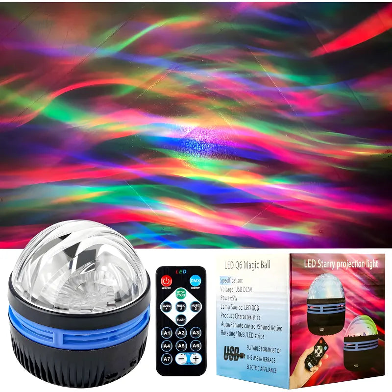 Q6 Mini LED Starry Projection Light with Remote Control | USB Galaxy Night Lamp