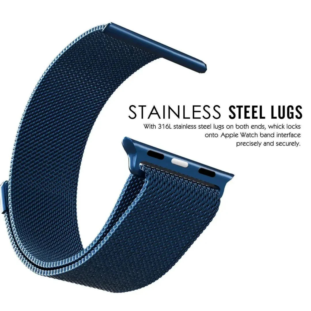 Blue Milanese Magnetic Loop Strap for Apple Watch | Stainless Steel Band  | 42mm / 44mm / 45mm