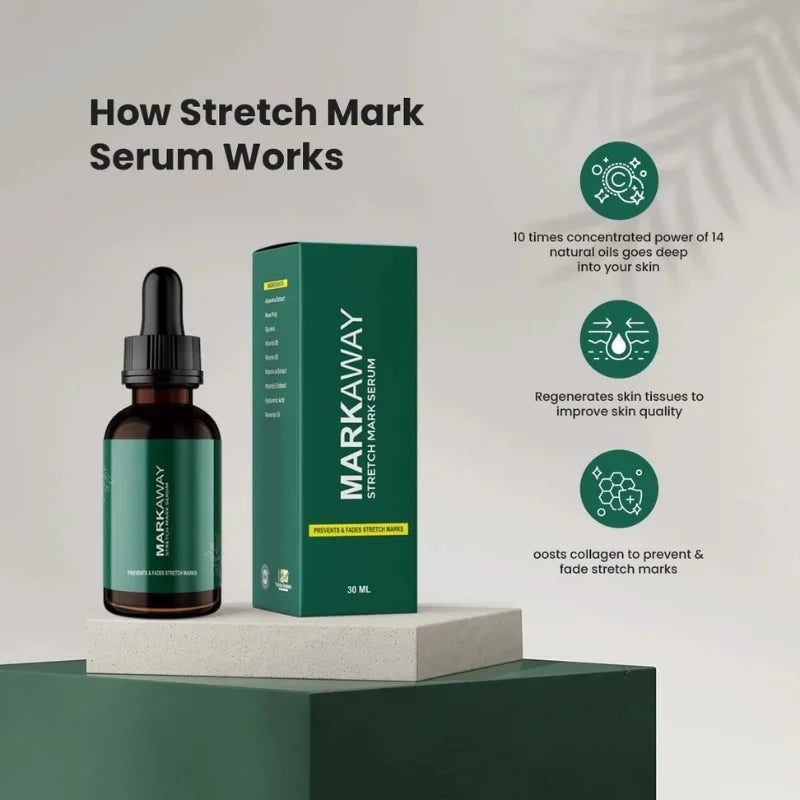 Markaway Stretch Mark Serum 30ml | Herbal Formula for Scars & Skin Elasticity