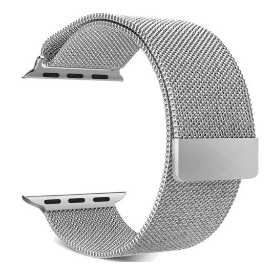 Silver Milanese Magnetic Loop Strap for Apple Watch | Stainless Steel Band  | 42mm / 44mm / 45mm