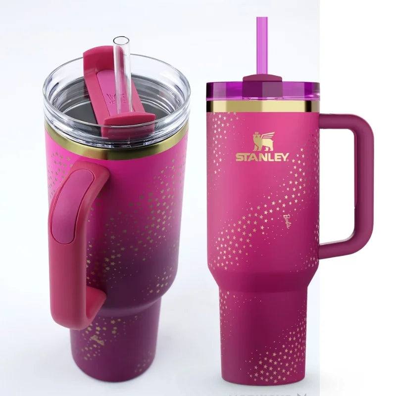 Star Pink Stylish Stanley Barbie Tumbler | H2.0 Tumbler 1.18L Limited Edition Double Wall Vacuum Insulated