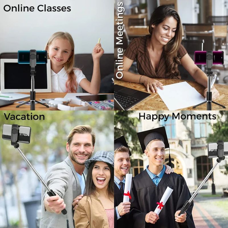 NeePho P170S Selfie Stick Tripod | Extendable , Bluetooth Remote, Universal Smartphone Mount | Durable Metal Build & Lightweight Design