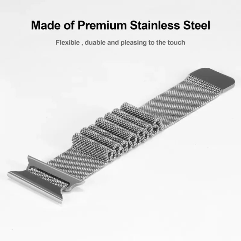 Silver Milanese Magnetic Loop Strap for Apple Watch | Stainless Steel Band  | 42mm / 44mm / 45mm