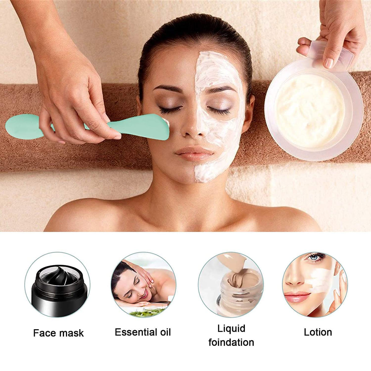 Double Ended Silicone Face Mask & Cleansing Brush | Soft Reusable Skincare Applicator | Pack of 2