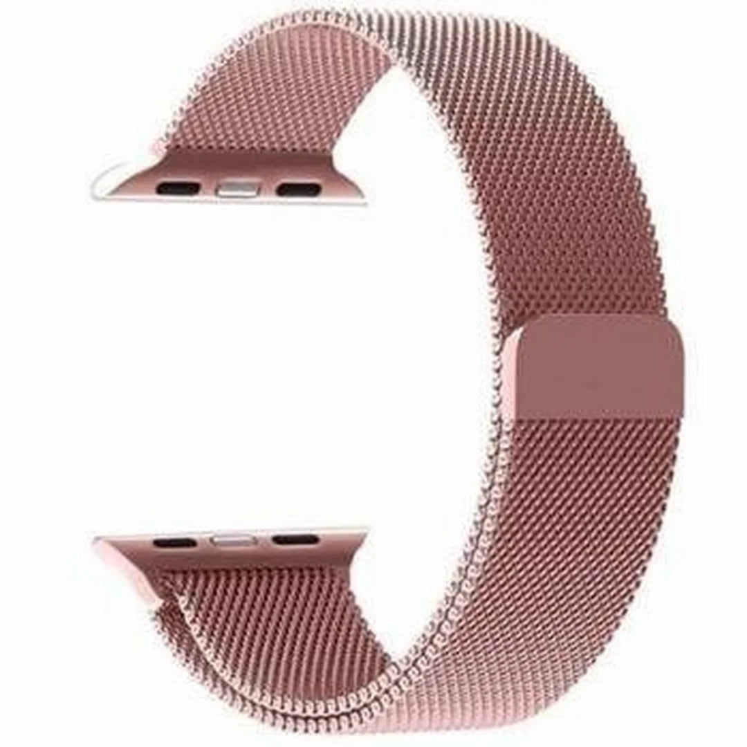 Rose Pink Milanese Magnetic Loop Strap for Apple Watch | Stainless Steel Band  | 42mm / 44mm / 45mm