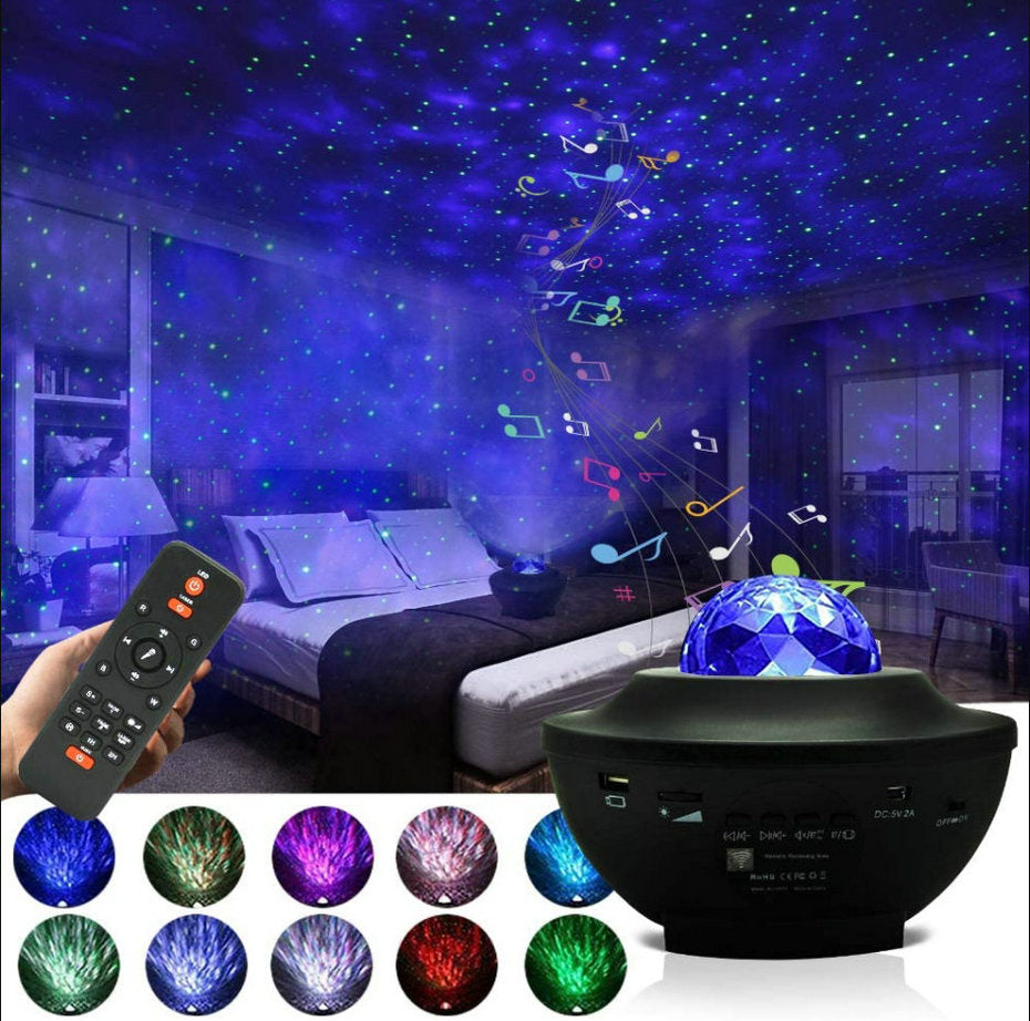Galaxy Star Projector Lamp | LED Nebula Universe Effect & Built-in Speaker