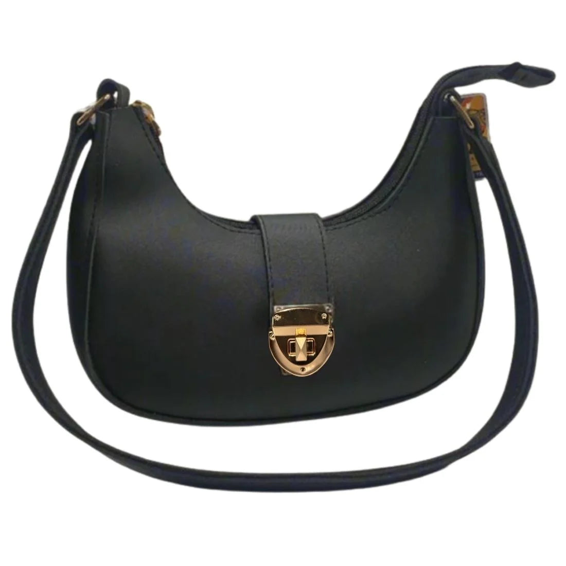 Crescent Leather Luxury Shoulder Bag for Women | Black