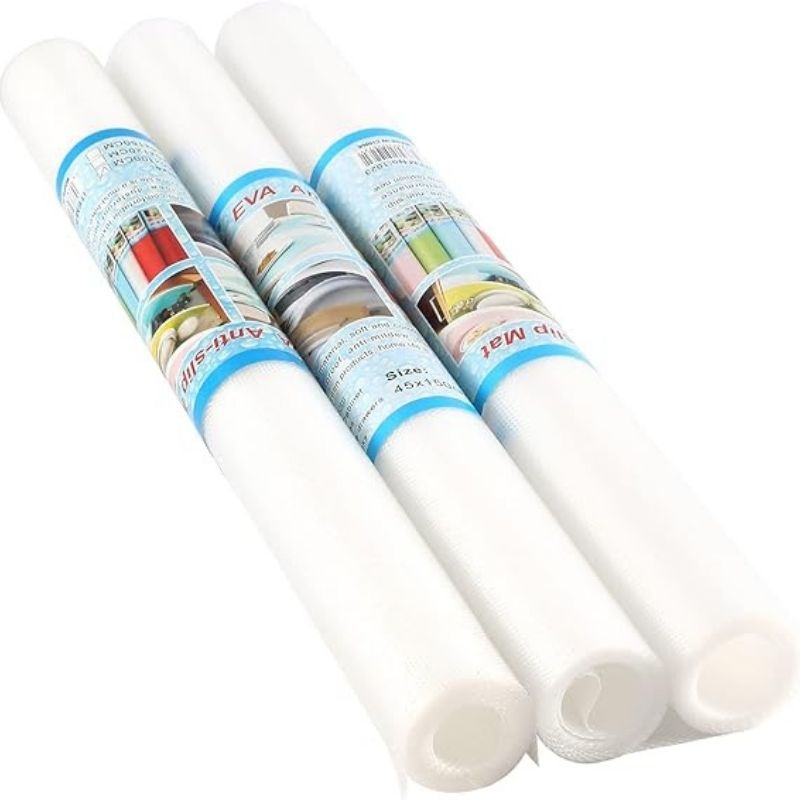 Anti-Slip Fridge & Shelf Mat | Waterproof Washable Liner for Kitchen Drawers Cabinets | White