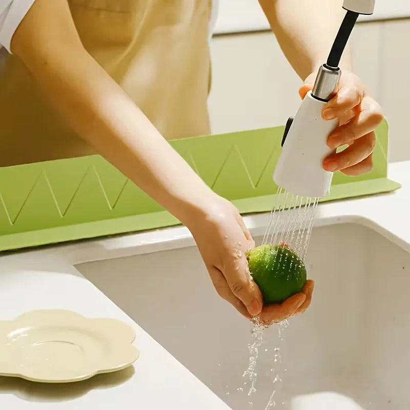Large Size Silicone Sink Splash Guard Set |  Non-Slip Water Barrier with Strong Suction Cups for Kitchen & Bathroom Use