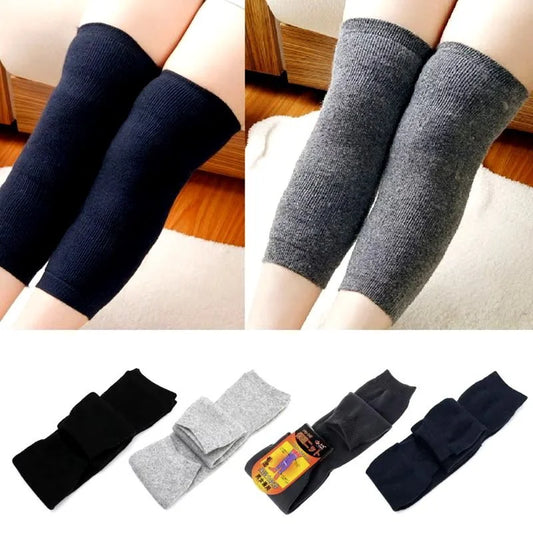 Unisex Wool Knee Warmers Pair |  Warm Elastic Fit, Plain design | Winter Wear for Men & Women | Random Colors