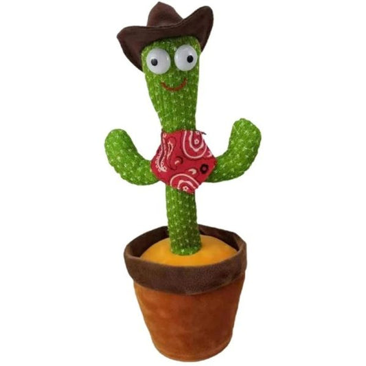 Rechargeable Dancing Cactus Toy with Hat | Interactive Singing, Talking & Dancing Plush for Kids